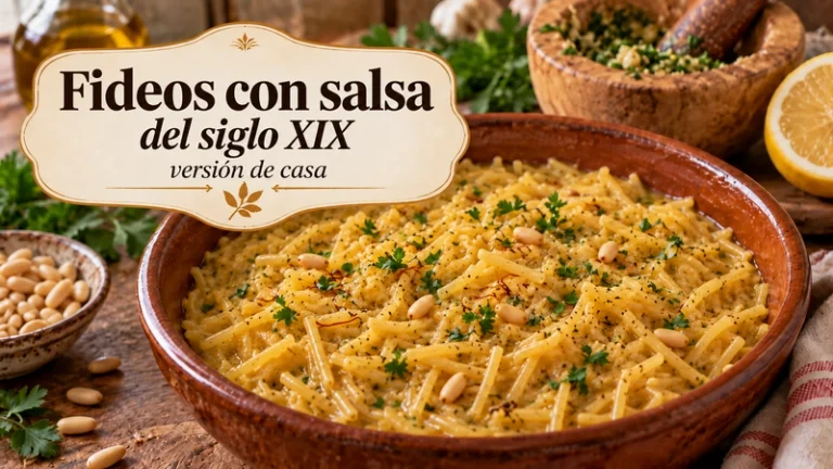 Fideos con salsa del siglo XIX