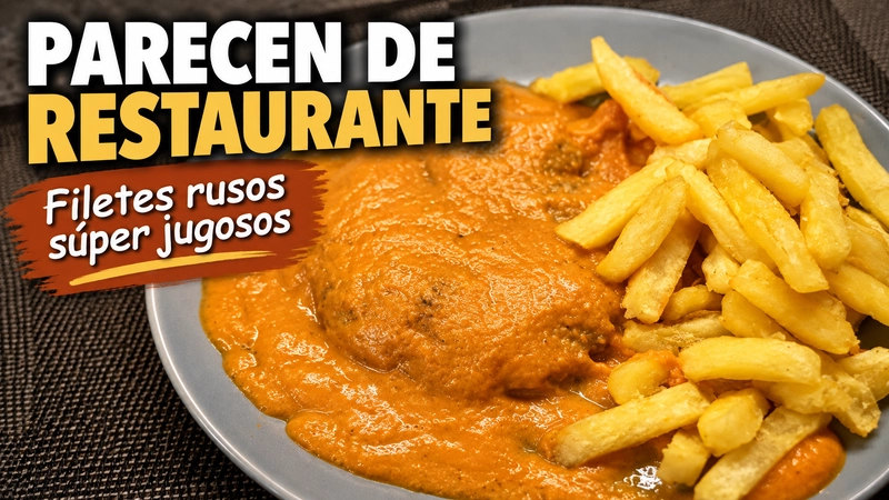 Filetes rusos en salsa cremosa de tomate y zanahoria