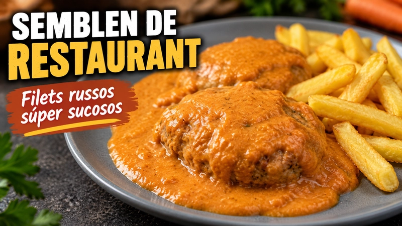 Filets russos amb salsa cremosa de tomàquet i pastanaga