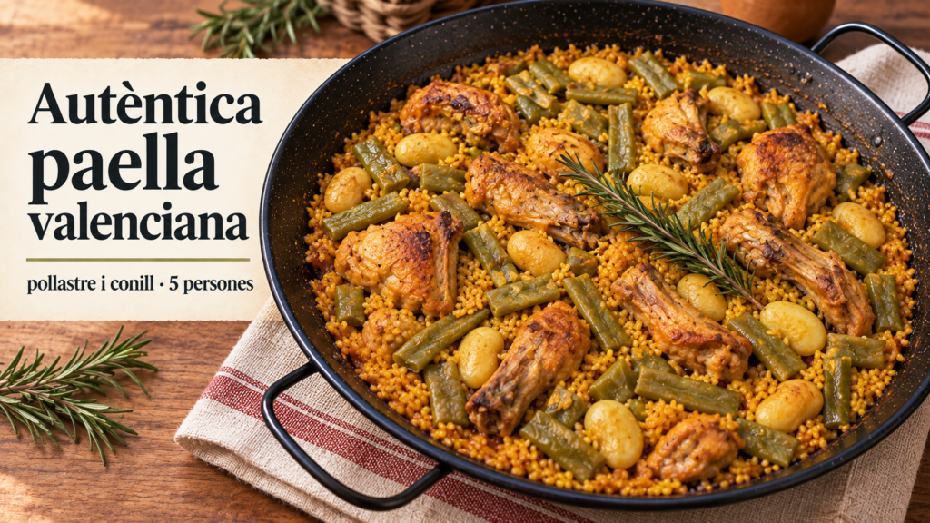 Autèntica paella valenciana de pollastre i conill